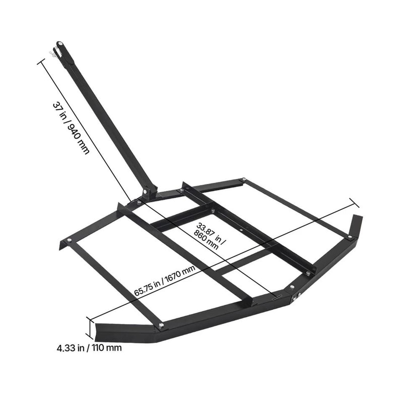Tow Behind Drag Harrow For ATVUTV Steel Gravel Grader Field Leveler 6