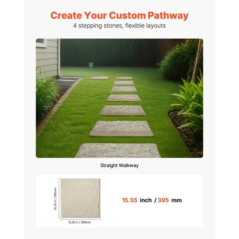 Decorative Beige Stepping Stones With Stakes Walkway Pavers 5