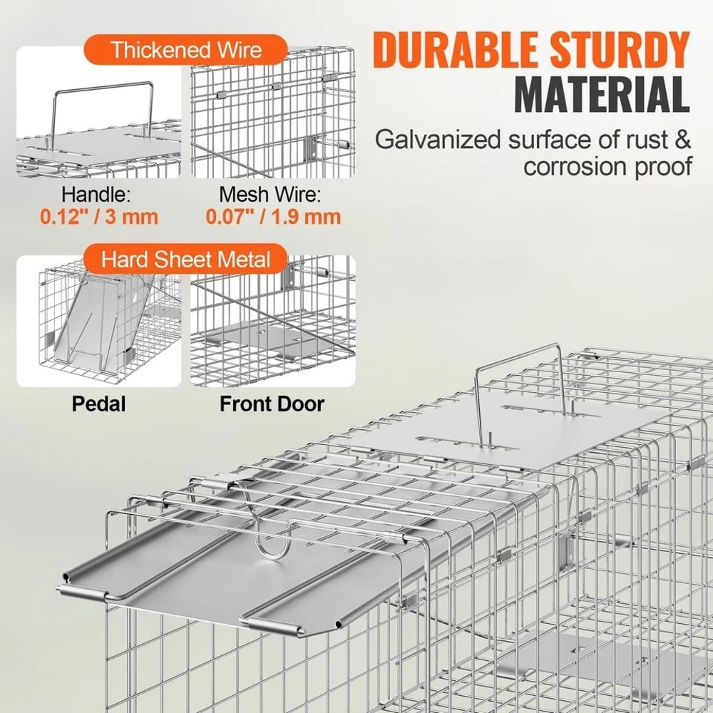 Humane Live Animal Cage Trap For Cats Squirrels Mice 3