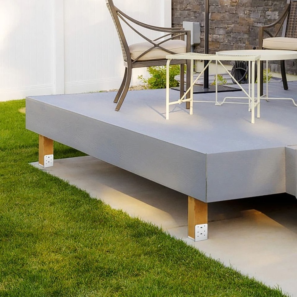 Adjustable 6x6 Concrete Deck Post Anchor Base Metal Bracket Heavy Duty Support For Decks Railings 5