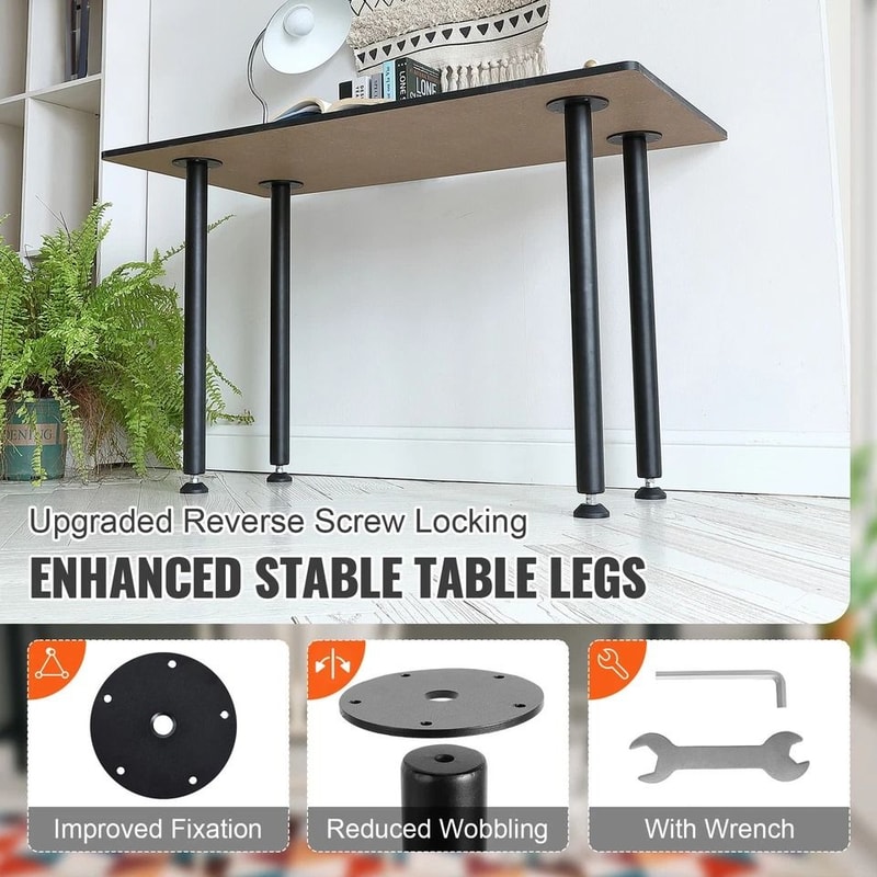 Steel Adjustable Desk Legs Set Of HeavyDuty Office Table Furniture Black 2