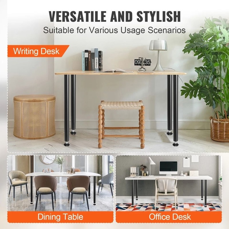 Steel Adjustable Desk Legs Set Of HeavyDuty Office Table Furniture Black 5