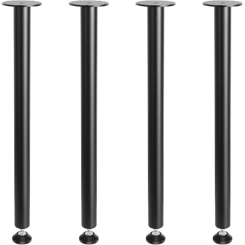 Steel Adjustable Desk Legs Set Of HeavyDuty Office Table Furniture Black 0