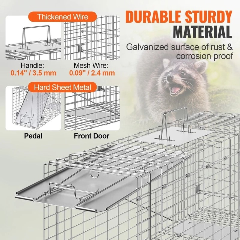 Live Animal Cage Trap Humane Trap For Cats Squirrels Mice More 3