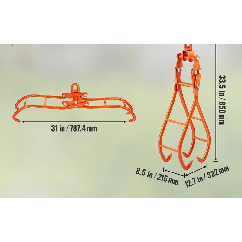 Timber Claw Hook Claw Log Grapple For HeavyDuty Log Lifting Lbs Capacity 8