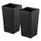 Tall Modern Black Planters WeatherResistant Pots For Indoor Outdoor Use 9
