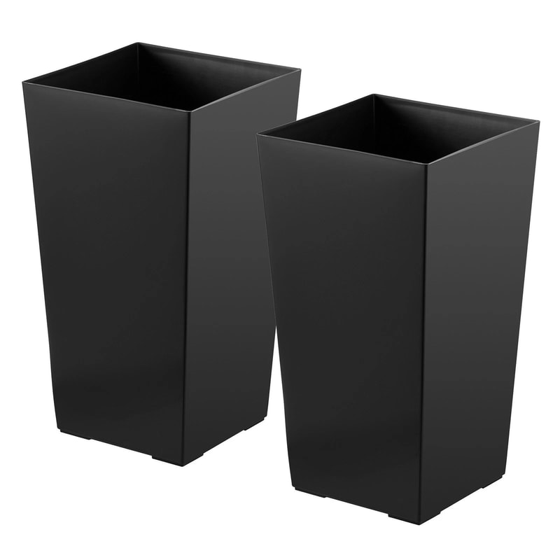 Tall Modern Black Planters WeatherResistant Pots For Indoor Outdoor Use 9