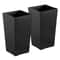 Tall Modern Black Planters WeatherResistant Pots For Indoor Outdoor Use 7