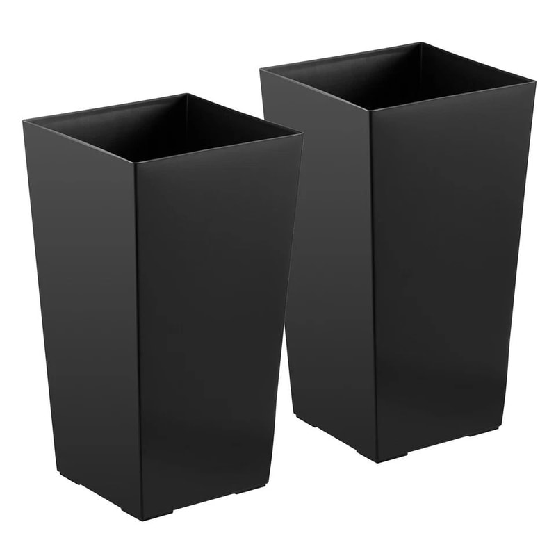 Tall Modern Black Planters WeatherResistant Pots For Indoor Outdoor Use 7