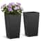 Tall Modern Black Planters WeatherResistant Pots For Indoor Outdoor Use 0