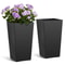 Tall Modern Black Planters WeatherResistant Pots For Indoor Outdoor Use 0
