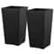 Tall Modern Black Planters WeatherResistant Pots For Indoor Outdoor Use 8