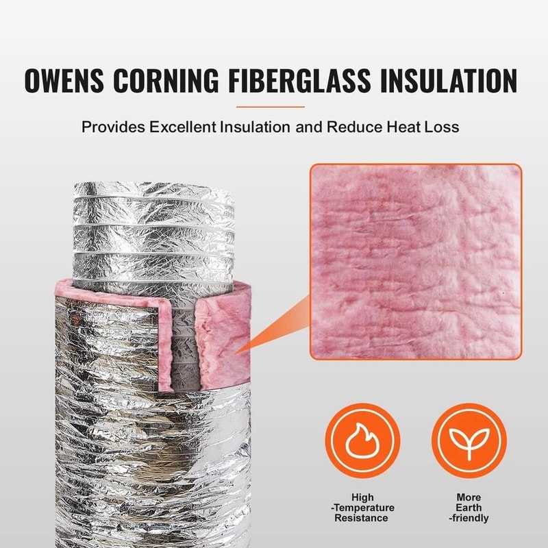 Insulated Flexible Duct Hose For HVAC Dryer Vents Thermal Insulation 1