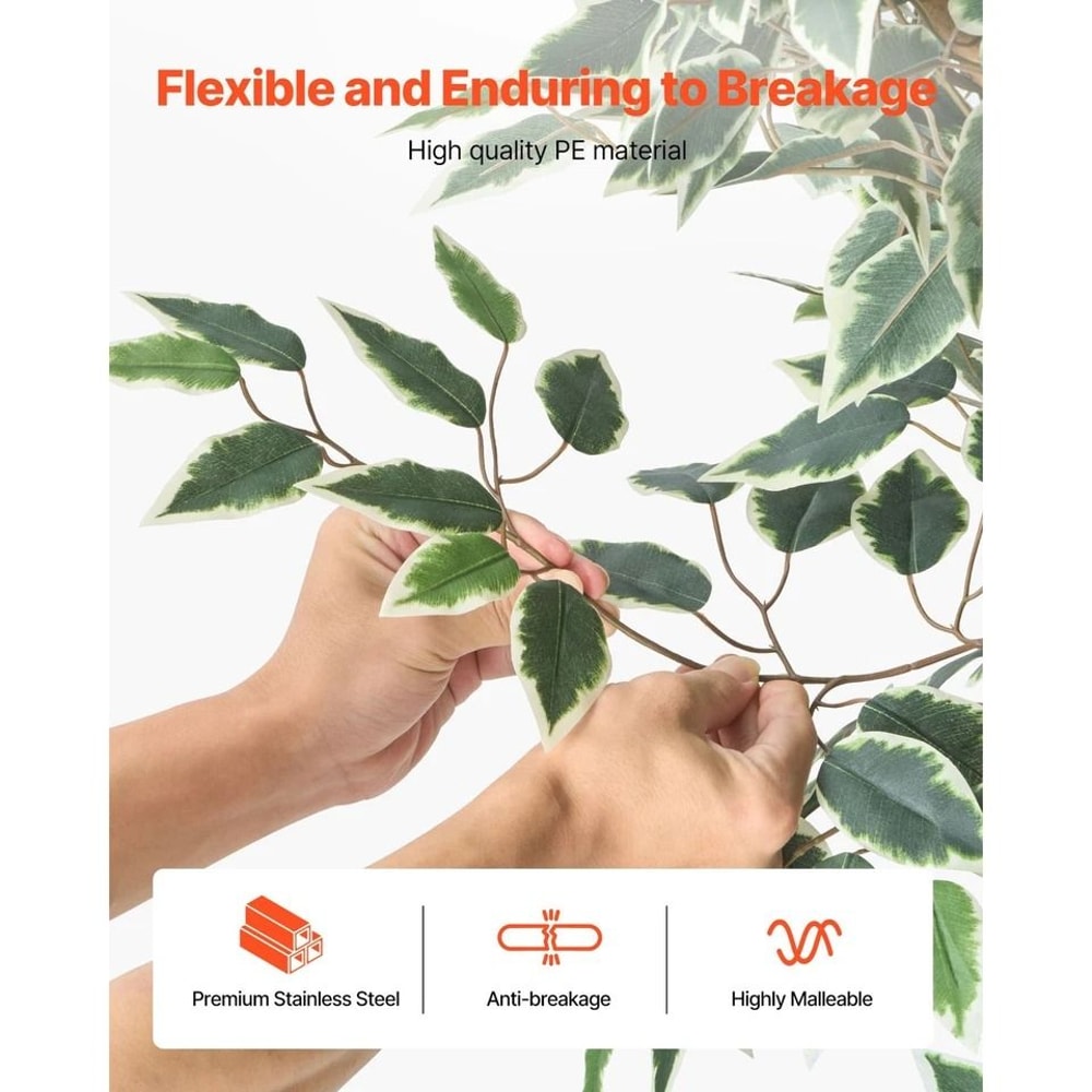 Artificial Ficus Tree Faux Silk Potted Indoor Plant For Home Office Decor 3