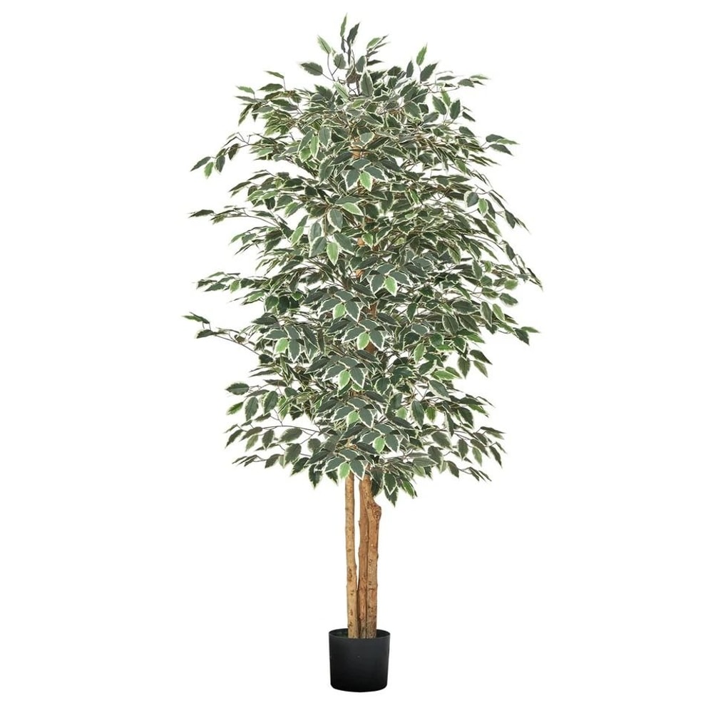 Artificial Ficus Tree Faux Silk Potted Indoor Plant For Home Office Decor 0
