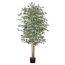 artificial ficus tree faux silk potted indoor plant for home & office decor