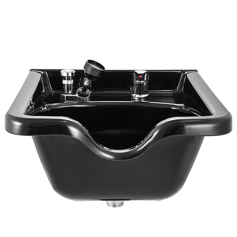Black Square ABS Plastic Shampoo Bowl For Salon SPA Durable WallMounted Design For Ultimate Comfor 7