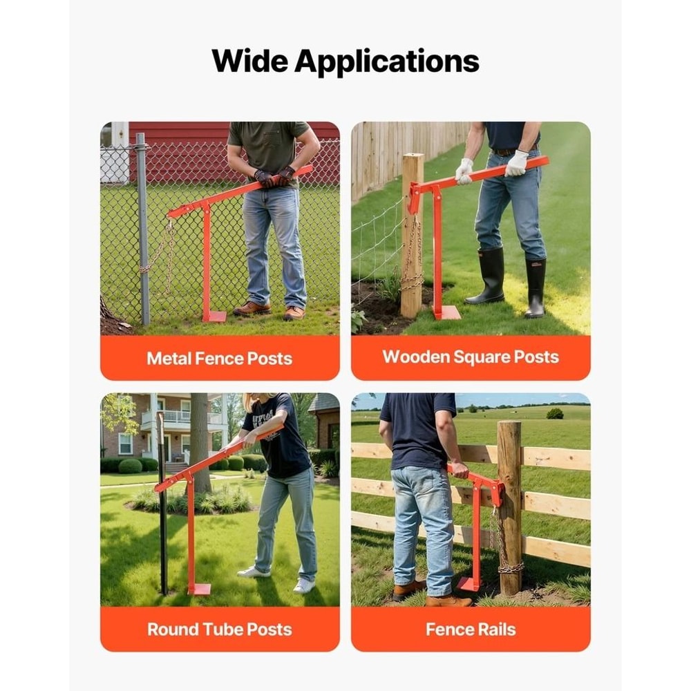 Post Puller With Lifting Chain Heavy Duty Fence Post Remover For Farm Garden Use 4