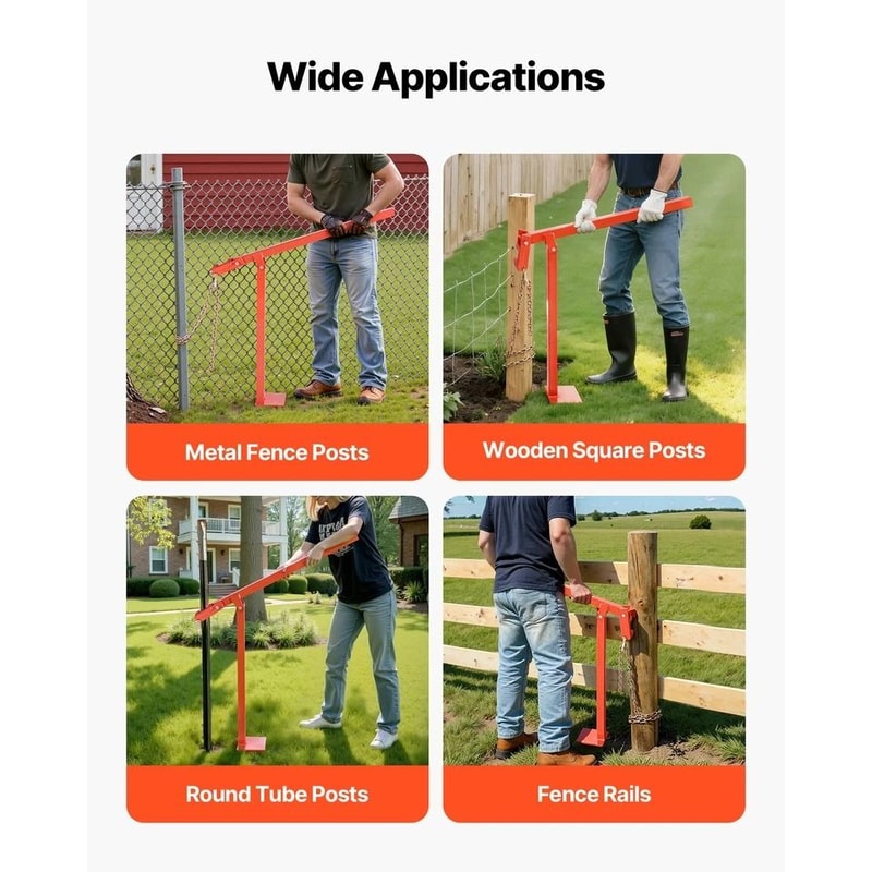 Post Puller With Lifting Chain Heavy Duty Fence Post Remover For Farm Garden Use 4