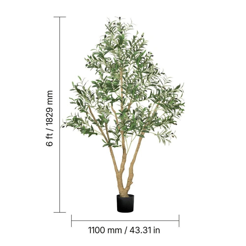 Artificial Olive Tree Faux Silk Potted Indoor Home Decor Plant 6