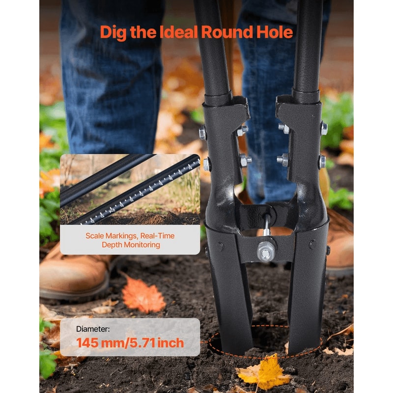 Post Hole Digger With Carbon Steel Handle Manual Hole Digger For Garden And Fence Projects 8