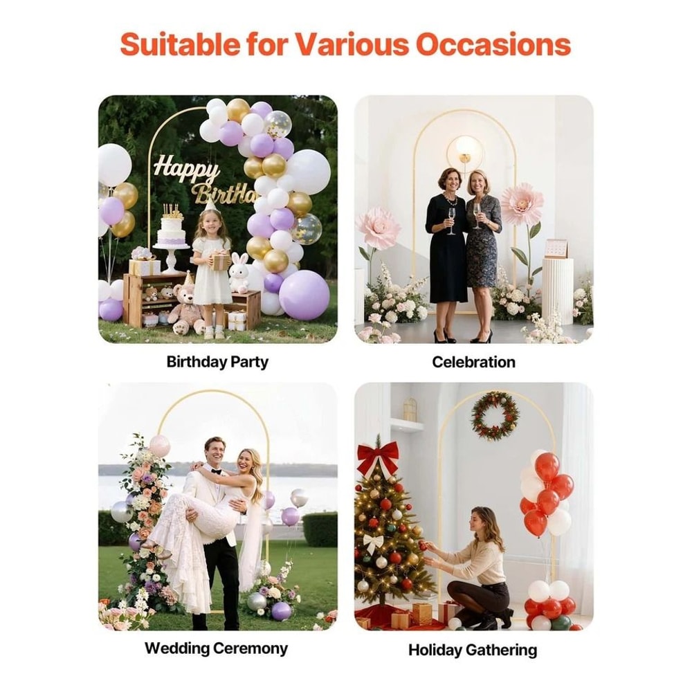 Elegant Gold Wedding Arch Backdrop Stand Metal Decor For Parties Weddings 5