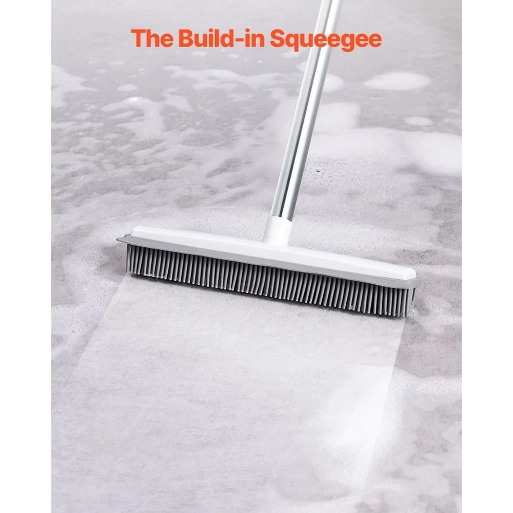 Pet Hair Removal Broom With Adjustable Long Handle Rubber Bristles For Easy Pet Fur Cleanup 2