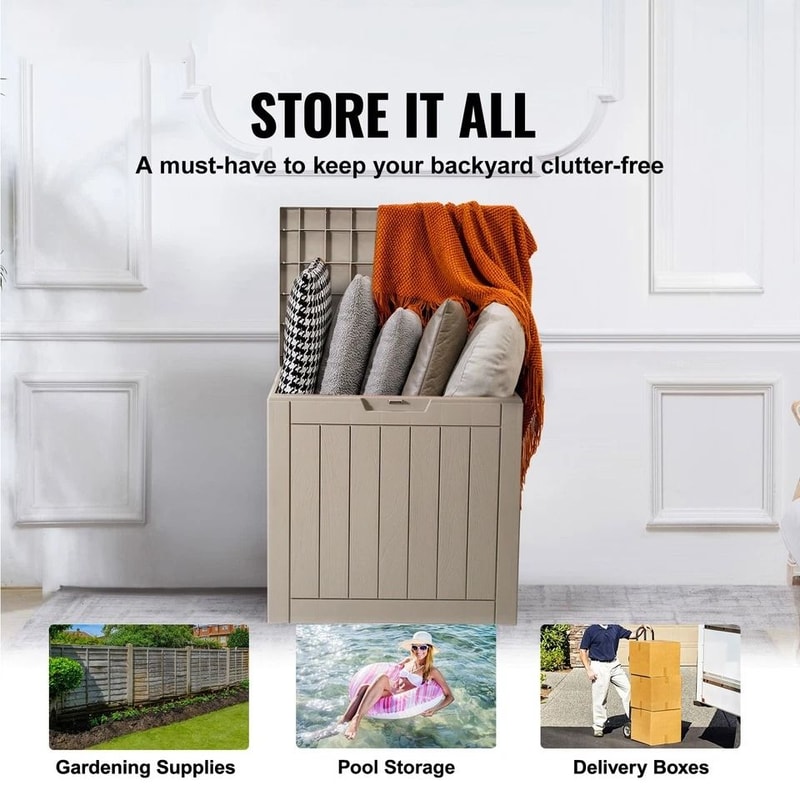 Resin Deck Box For Outdoor Storage Patio Organization WeatherResistant Sturdy Design 1