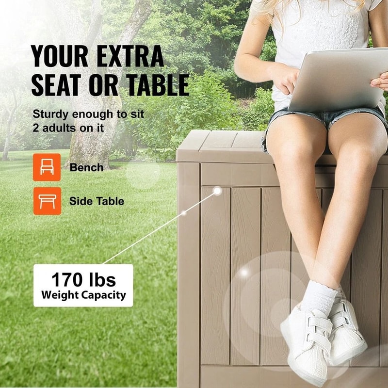 Resin Deck Box For Outdoor Storage Patio Organization WeatherResistant Sturdy Design 2