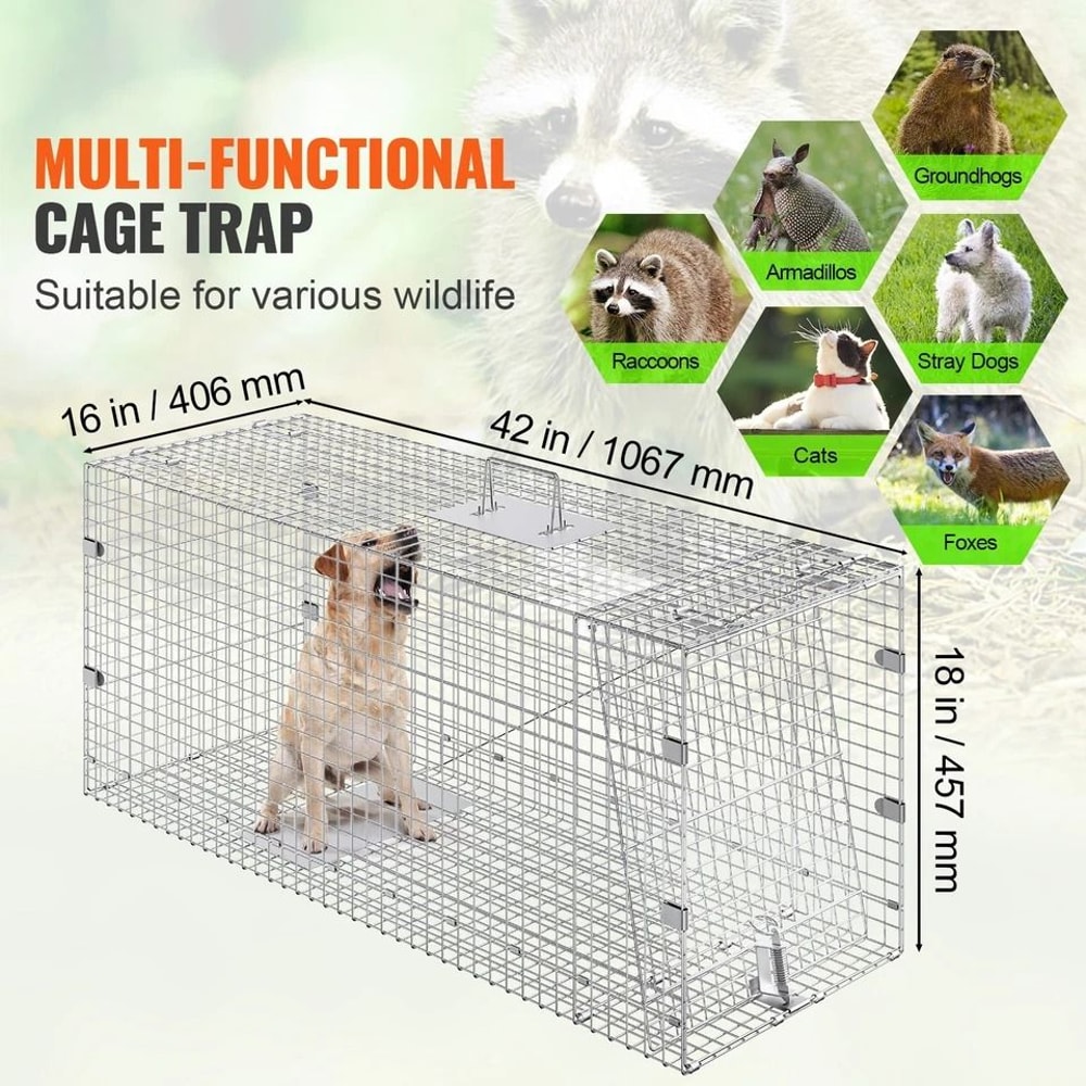Humane Live Animal Cage Trap For Cats Squirrels And Small Rodents Safe Durable 1