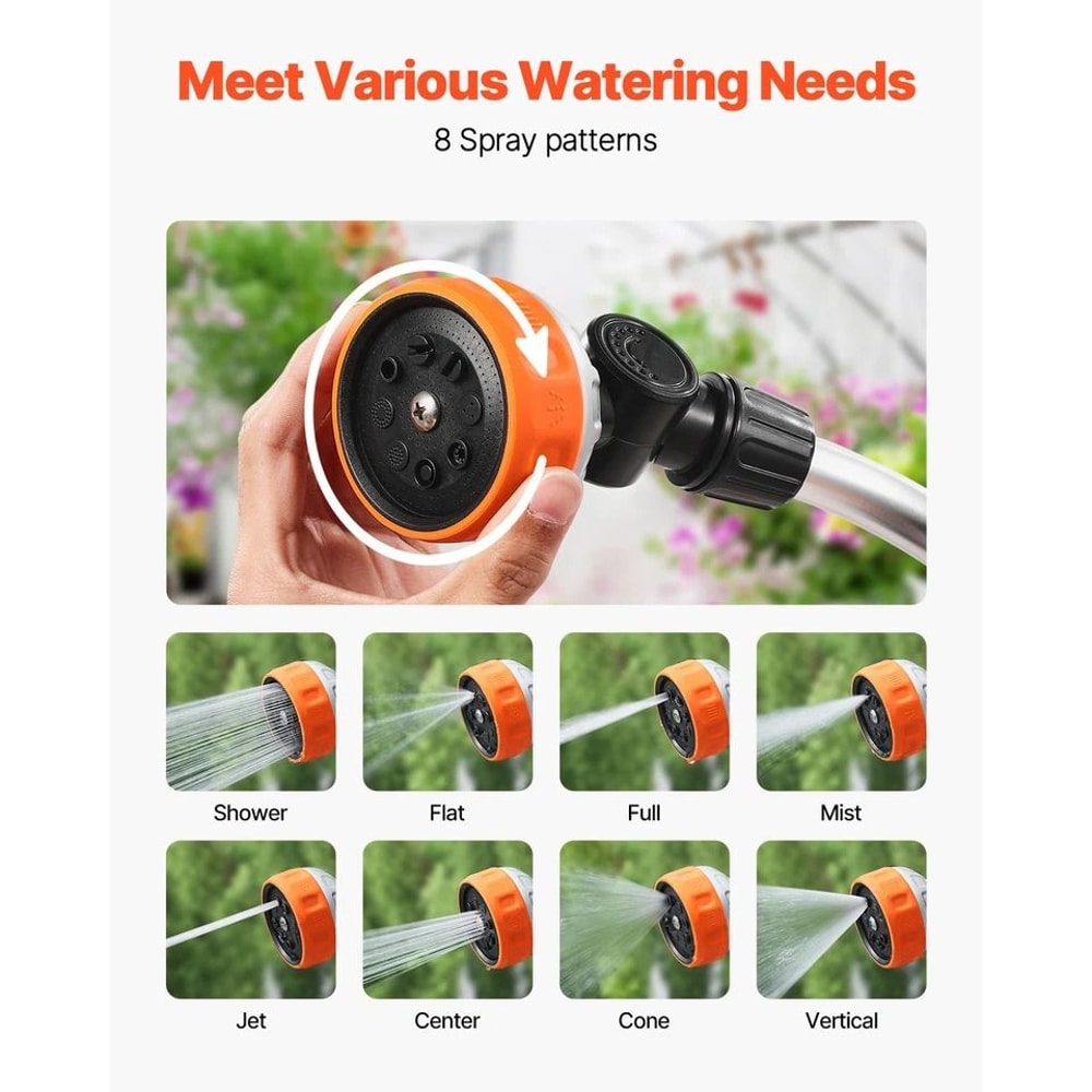 Heavy Duty Garden Hose Watering Wand With Spray Patterns Swivel Head 3