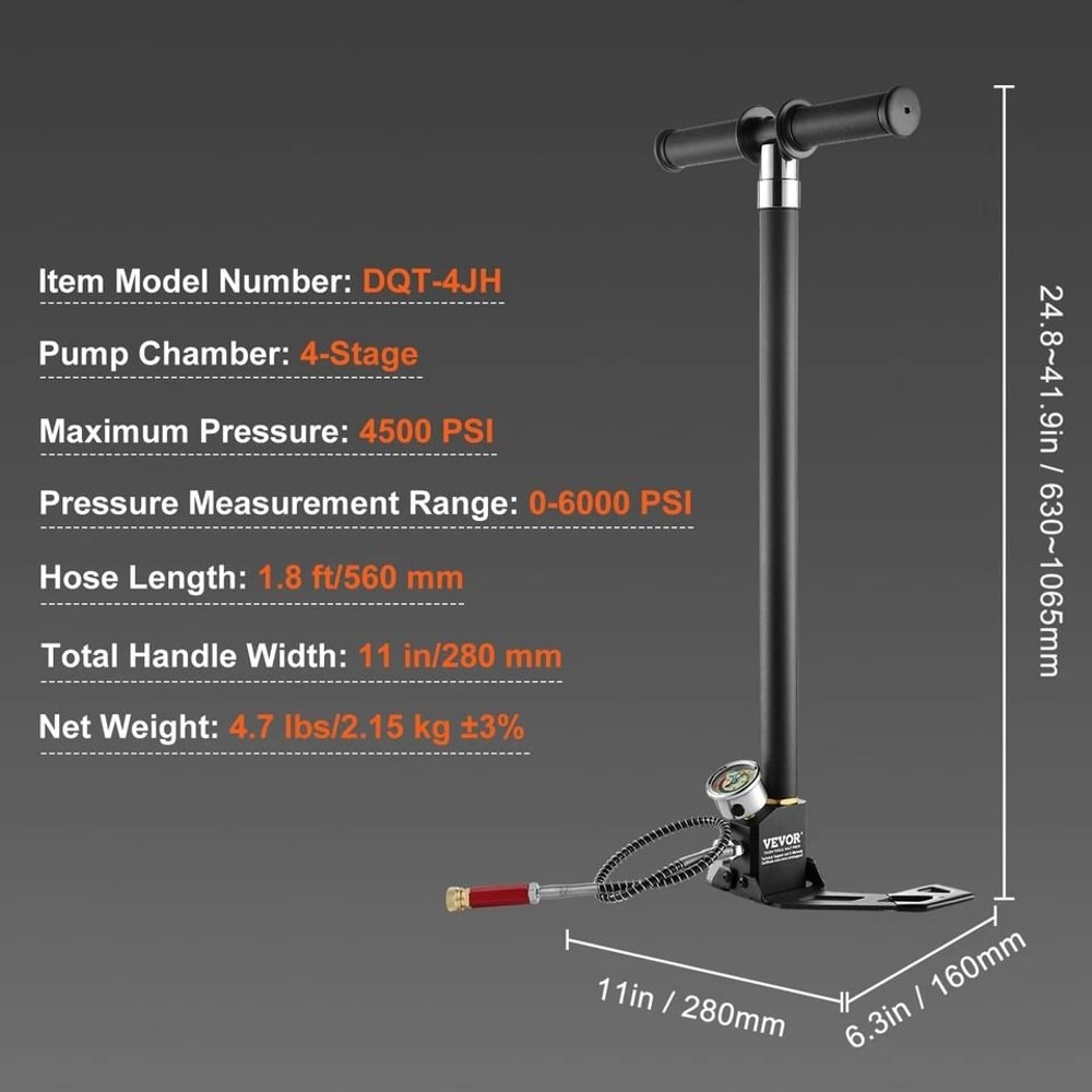 PCP Hand Pump Stage PSI HighPressure Air Rifle Pump 6