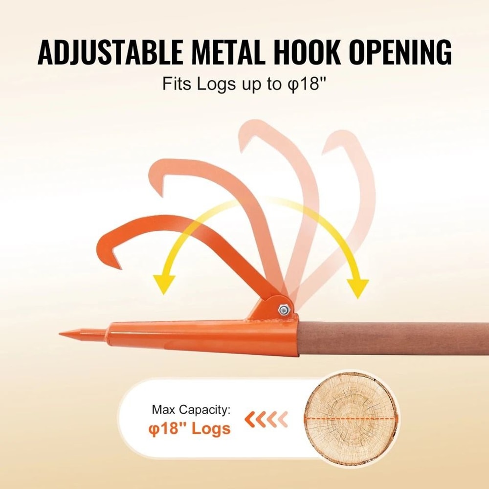 Log Peavey With Wooden Handle HeavyDuty Log Lifter Roller For Logs 2