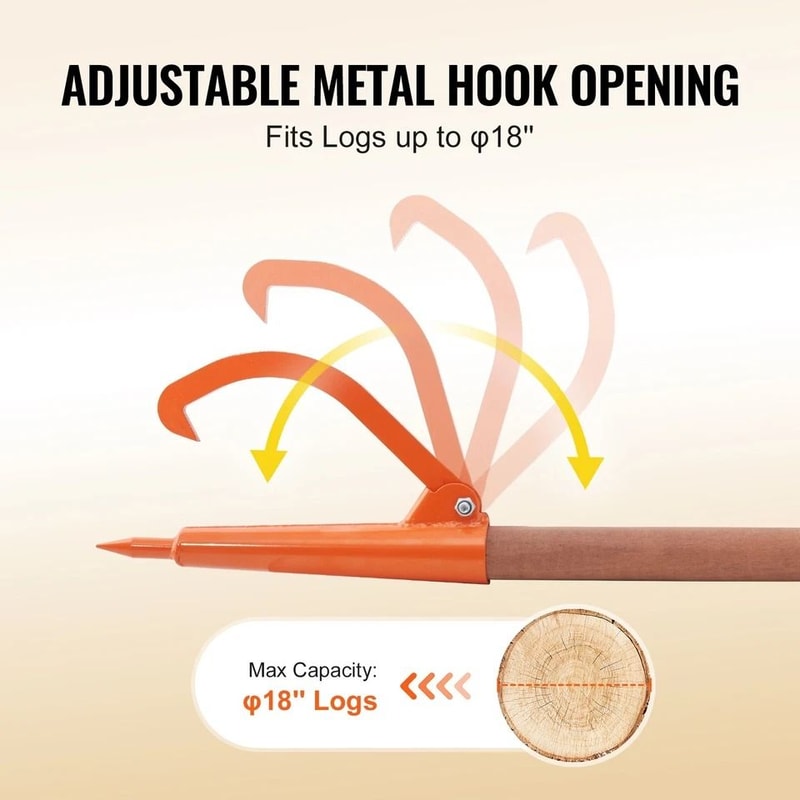 Log Peavey With Wooden Handle HeavyDuty Log Lifter Roller For Logs 2