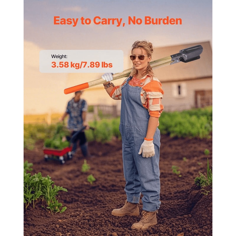 HeavyDuty Post Hole Digger With Wood Handle And Scale Markings Manual Tool For Accurate Hole Diggin 8