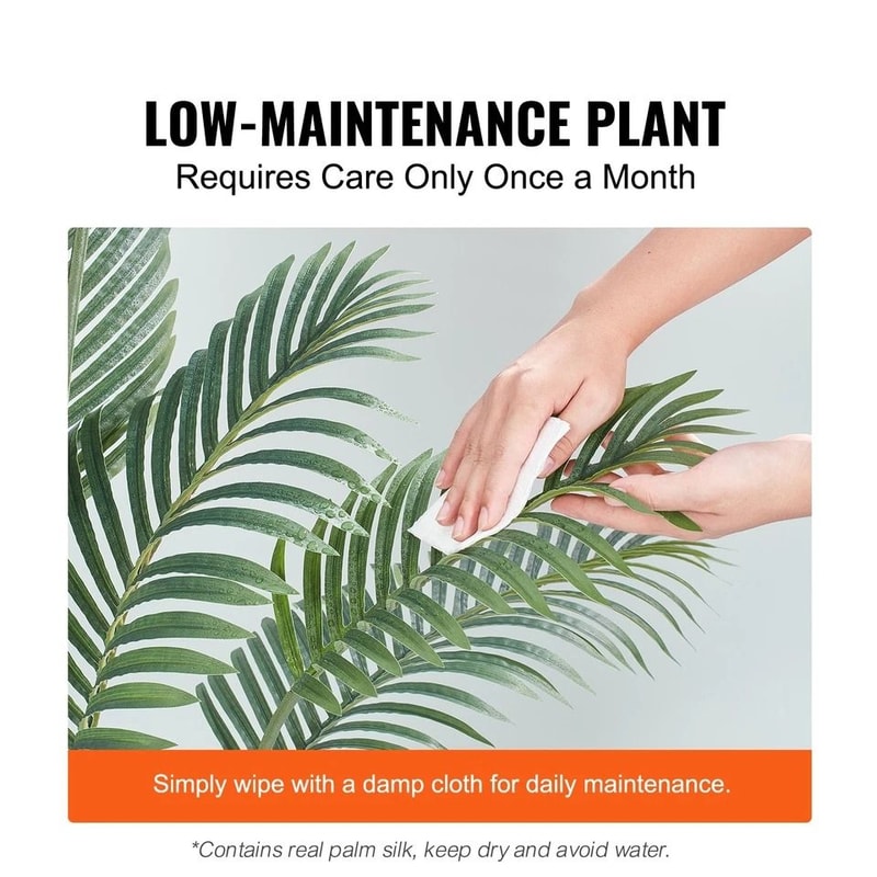 Artificial Golden Cane Palm Tree Lifelike Indoor Faux Plant For Home Office Decor 5