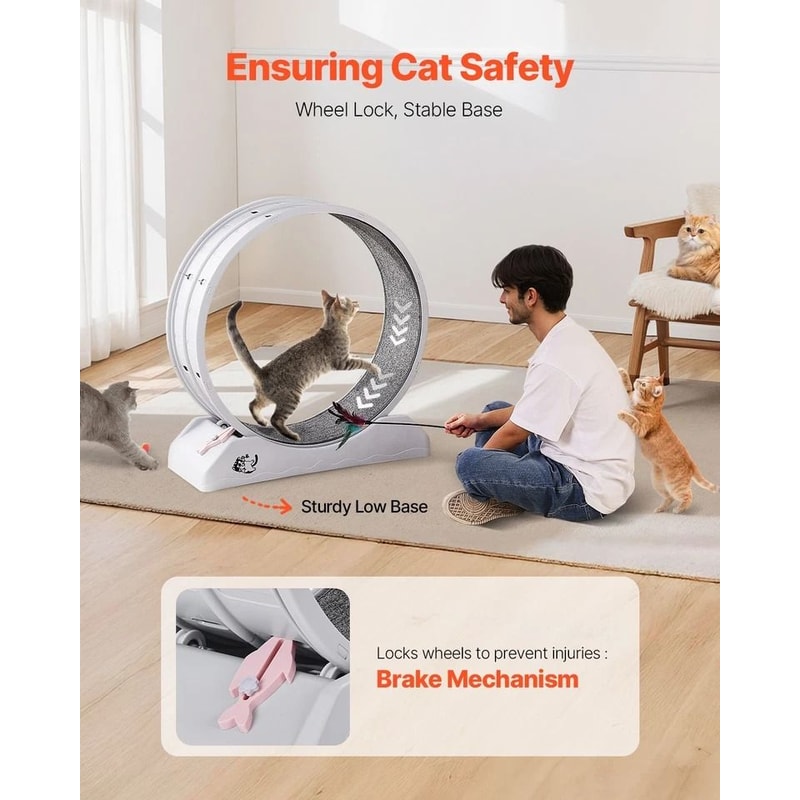 Cat Exercise Wheel Large Indoor Running Wheel Treadmill For Cats White 1