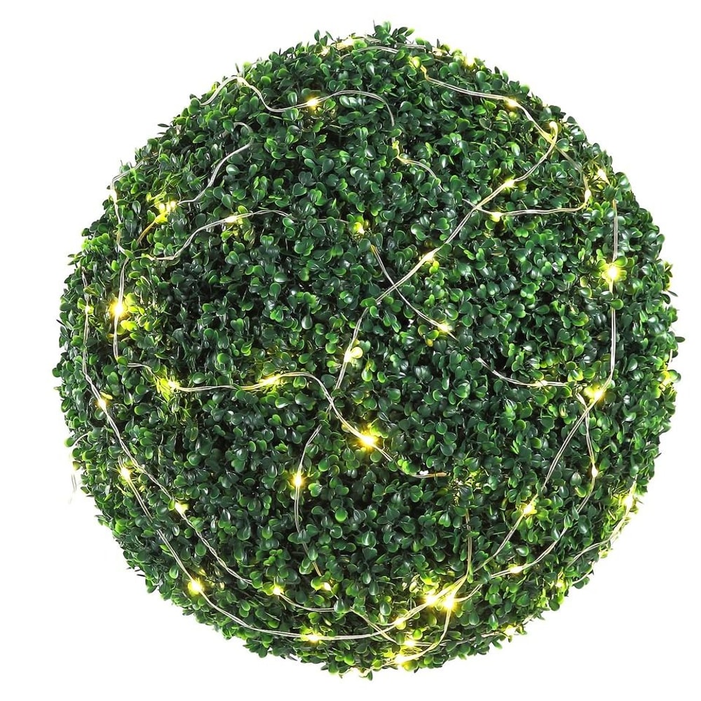 Artificial Topiary Greenery Balls With LED Lights For Indoor Outdoor Decor 9
