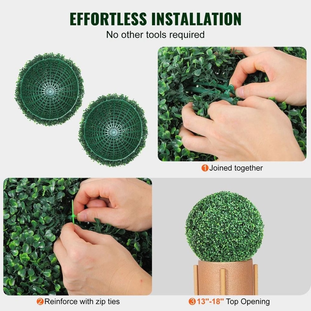 Artificial Topiary Greenery Balls With LED Lights For Indoor Outdoor Decor 4