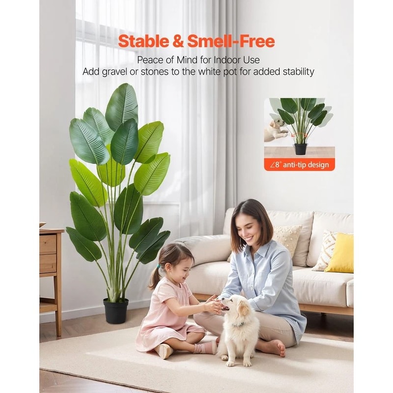 Artificial Birds Of Paradise Tree With Pot Faux Tropical Plant For Home Decor 2