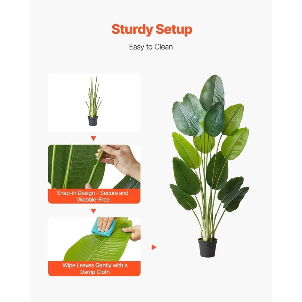 Artificial Birds Of Paradise Tree With Pot Faux Tropical Plant For Home Decor 3