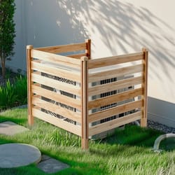 wooden privacy fence for air conditioners, trash bins & outdoor equipment panel, weather-resistant
