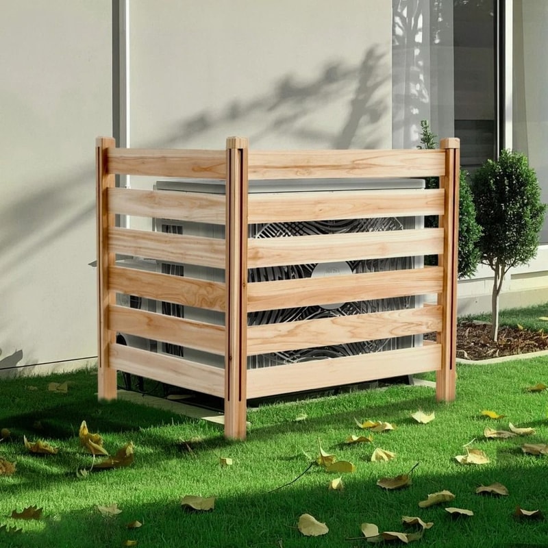 Wooden Privacy Fence For Air Conditioners Trash Bins Outdoor Equipment Panel WeatherResistant 1