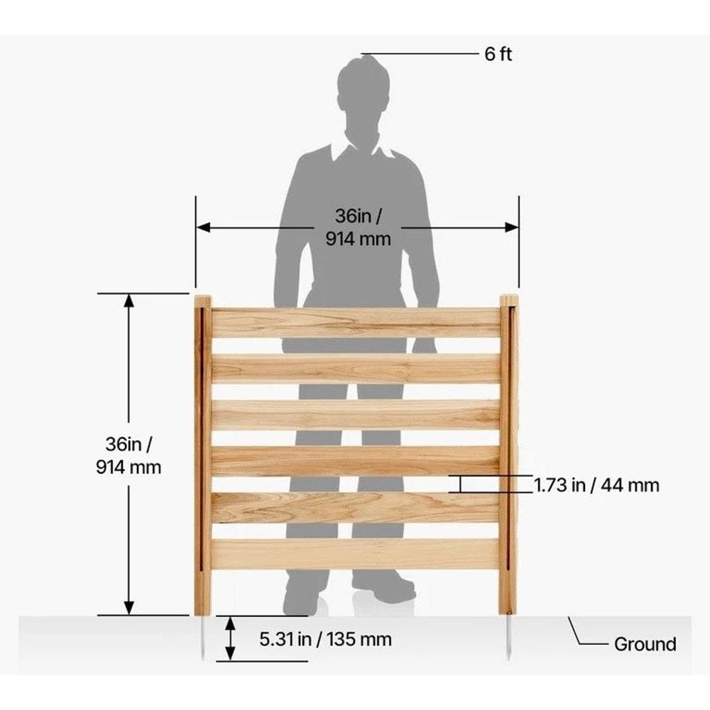 Wooden Privacy Fence For Air Conditioners Trash Bins Outdoor Equipment Panel WeatherResistant 6