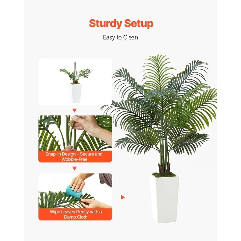 Artificial Areca Palm Tree With Pot Indoor Faux Plant For Home Decor 3