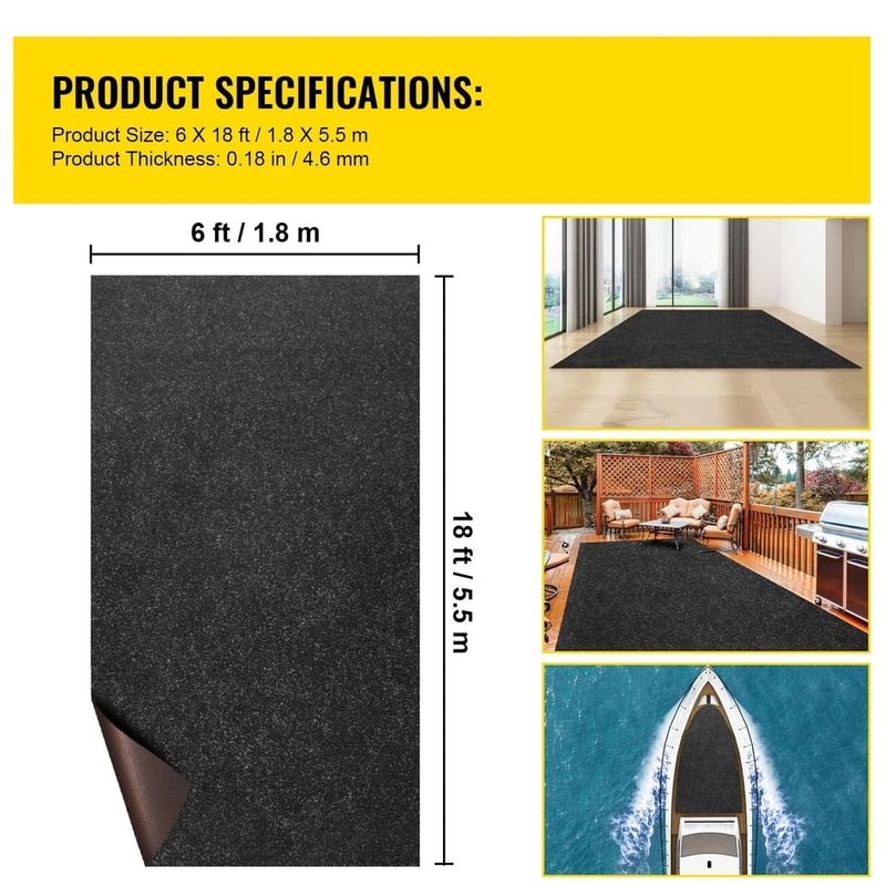 Bass Boat Carpet Cutpile Charcoal Durable Marine Carpet For Outdoor Boat Use 6