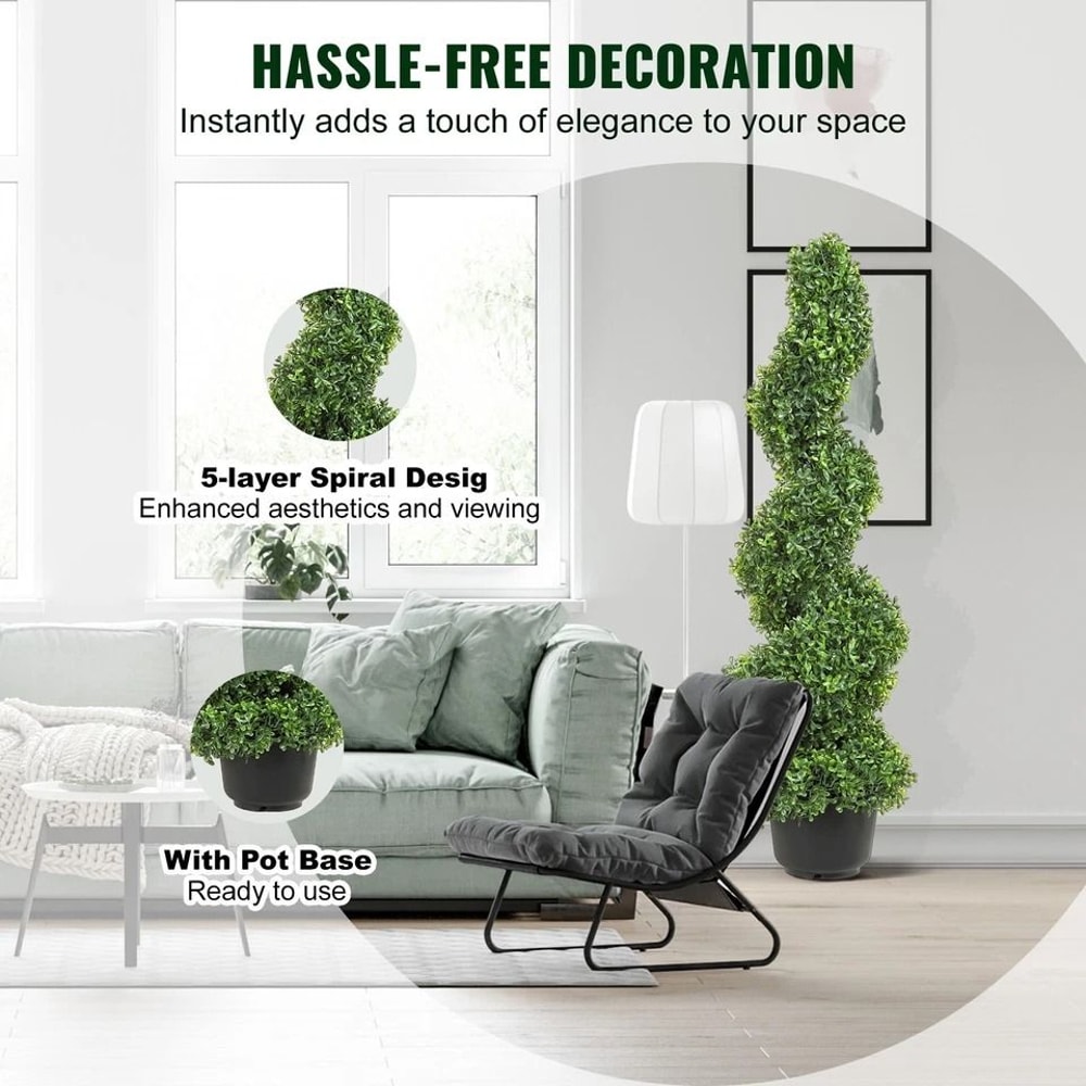 Artificial Topiary Tree With Interchangeable Leaves For Home Decoration Lifelike Customizable Green 4