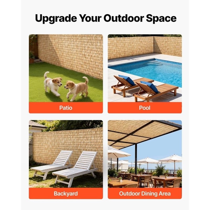 Natural Reed Fence Panel Privacy Screen Roll Outdoor Garden Fence For Privacy And Decor 5