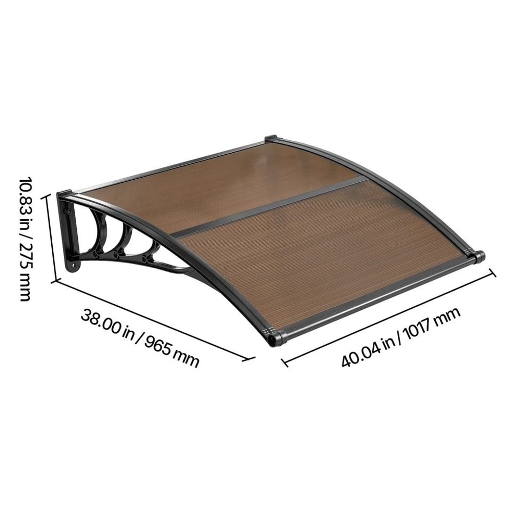 Outdoor Door Awning With Drainage Rain Snow Weather Protection 6