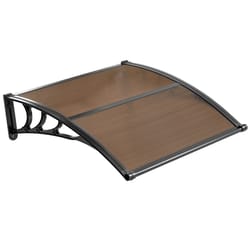 outdoor door awning with drainage rain, snow & weather protection